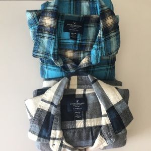 two American Eagle flannels